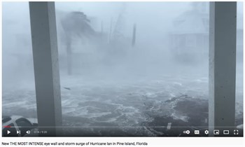 New THE MOST INTENSE eye wall and storm surge of Hurricane Ian in Pine Island, Florida