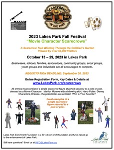2023 Lakes Park Fall Festival "Movie Character Scarecrows"